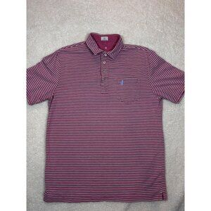Johnnie-O Mens Hangin Out Striped Polo Shirt M Cotton Blend Casual Wear